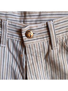 True Vintage Short 28" 28W 1970's Farah Striped Cut-Off Mod Denim Surf Distress